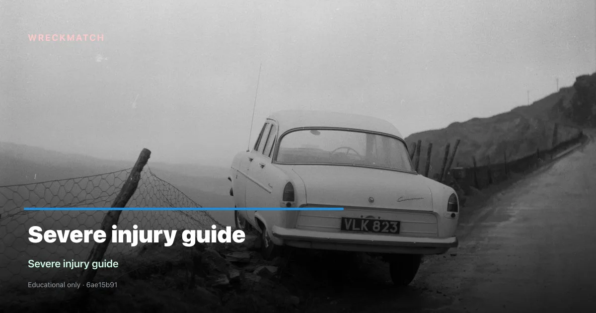 Severe injury legal guide — WreckMatch
