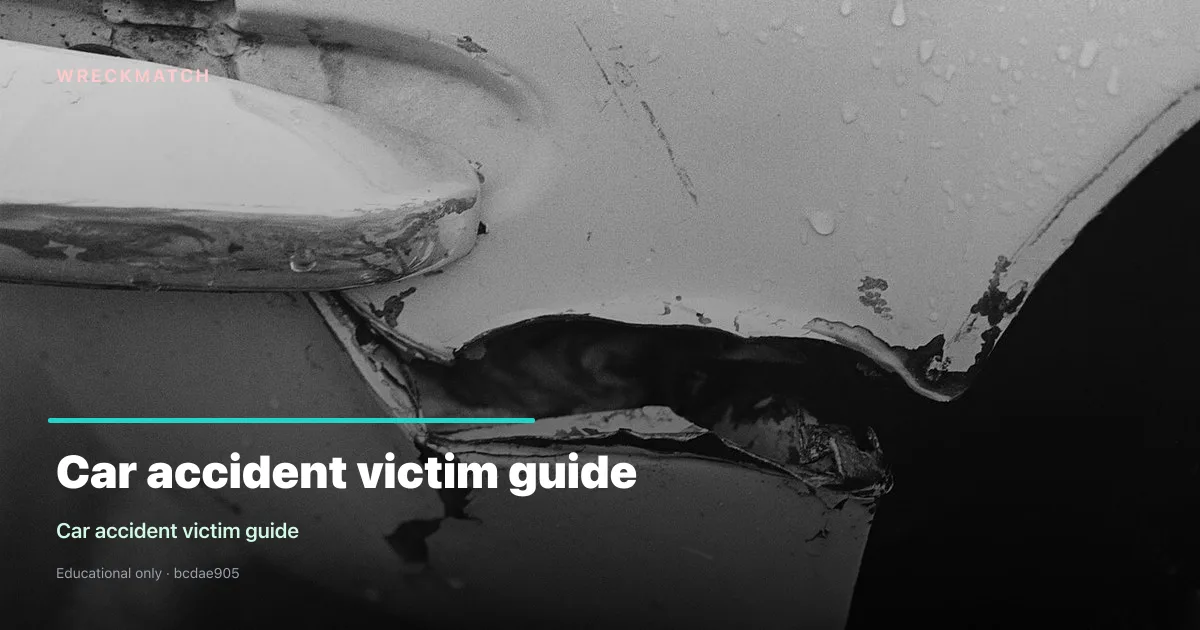 Car accident victim guide — WreckMatch