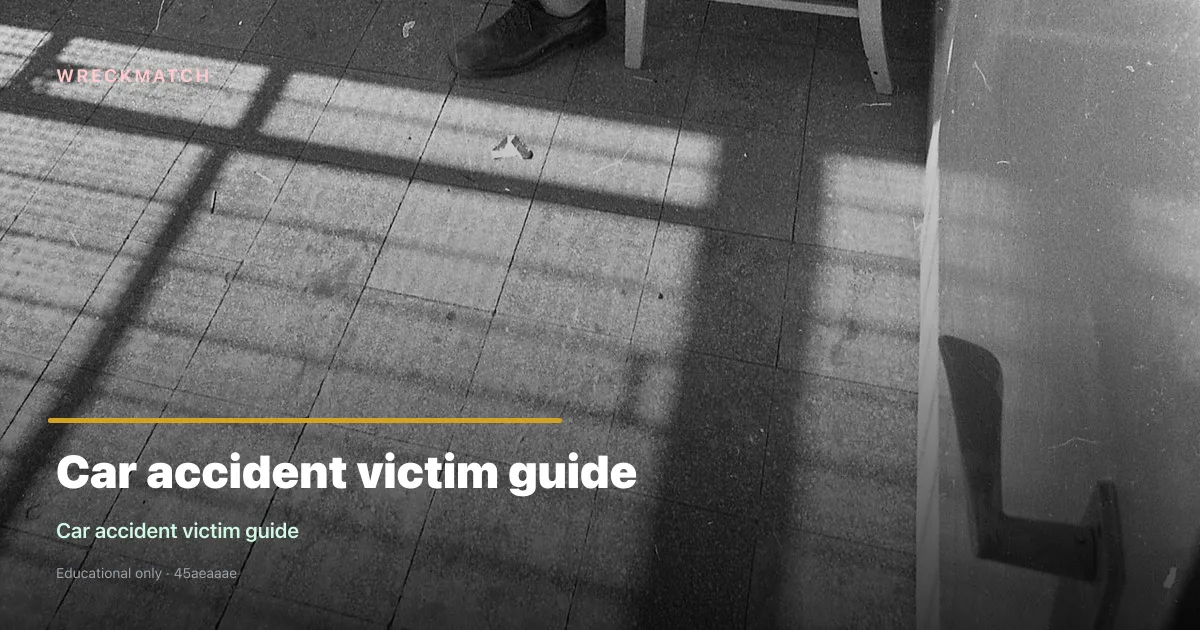 Car accident victim guide — WreckMatch