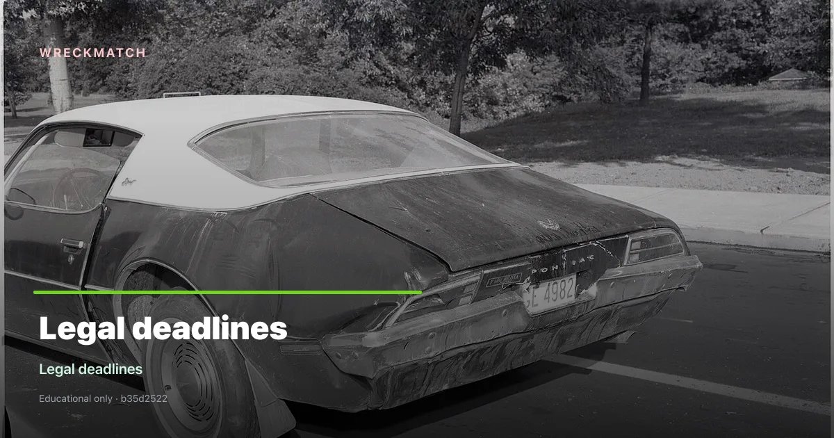 Legal deadlines guide — WreckMatch